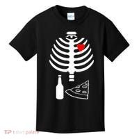 Skeleton Pizza Beer Rib cage Kids T-Shirt thumb 0