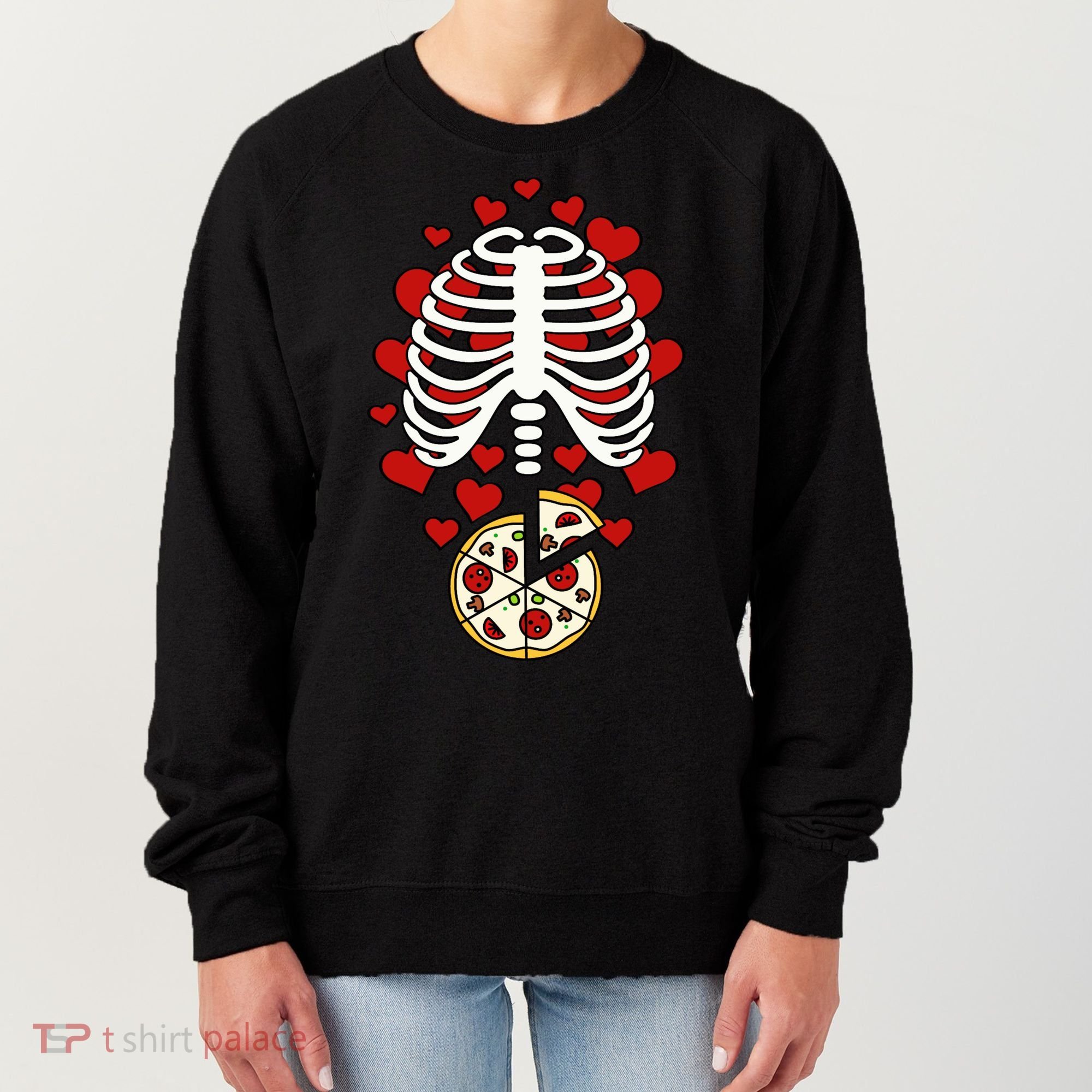 Skeleton Pizza Rib Cage X-Ray Women's Sweatshirt