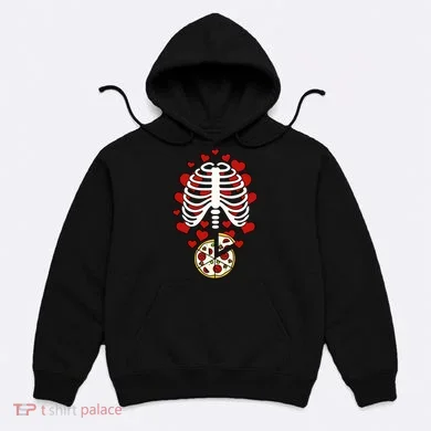 Skeleton Pizza Rib Cage X-Ray Hoodie