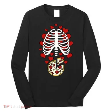 Skeleton Pizza Rib Cage X-Ray Long Sleeve Shirt