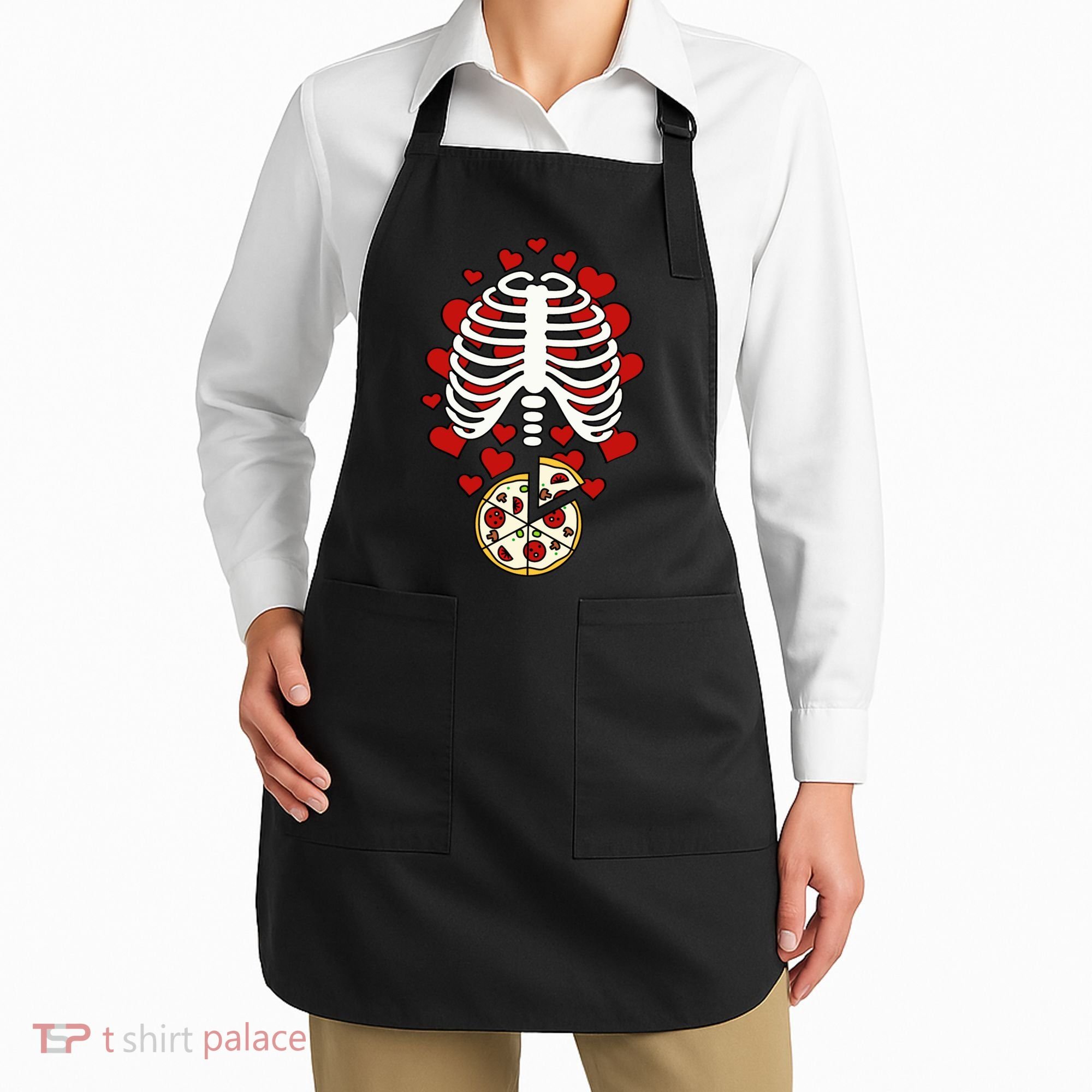 Skeleton Pizza Rib Cage X-Ray Apron