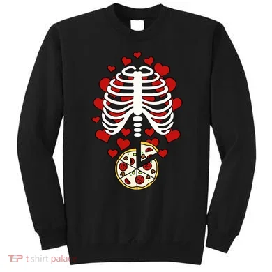 Skeleton Pizza Rib Cage X-Ray Sweatshirt