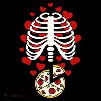 Skeleton Pizza Rib Cage X-Ray Button thumb 1