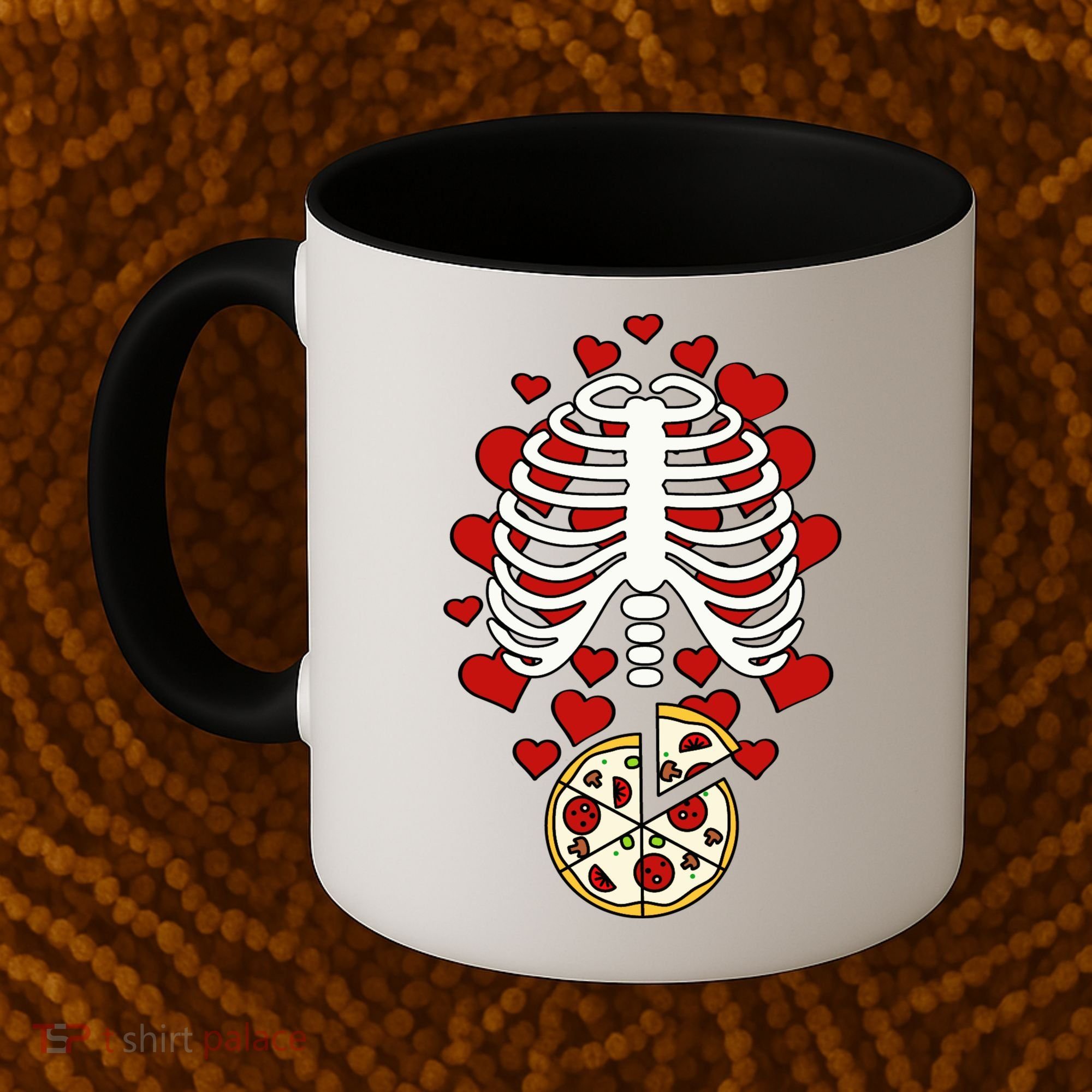 Skeleton Pizza Rib Cage X-Ray Coffee Mug
