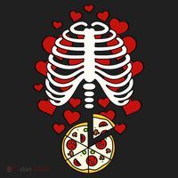 Skeleton Pizza Rib Cage X-Ray Beanie thumb 2