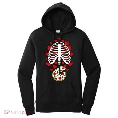 Skeleton Pizza Rib Cage X-Ray Women's Hoodie