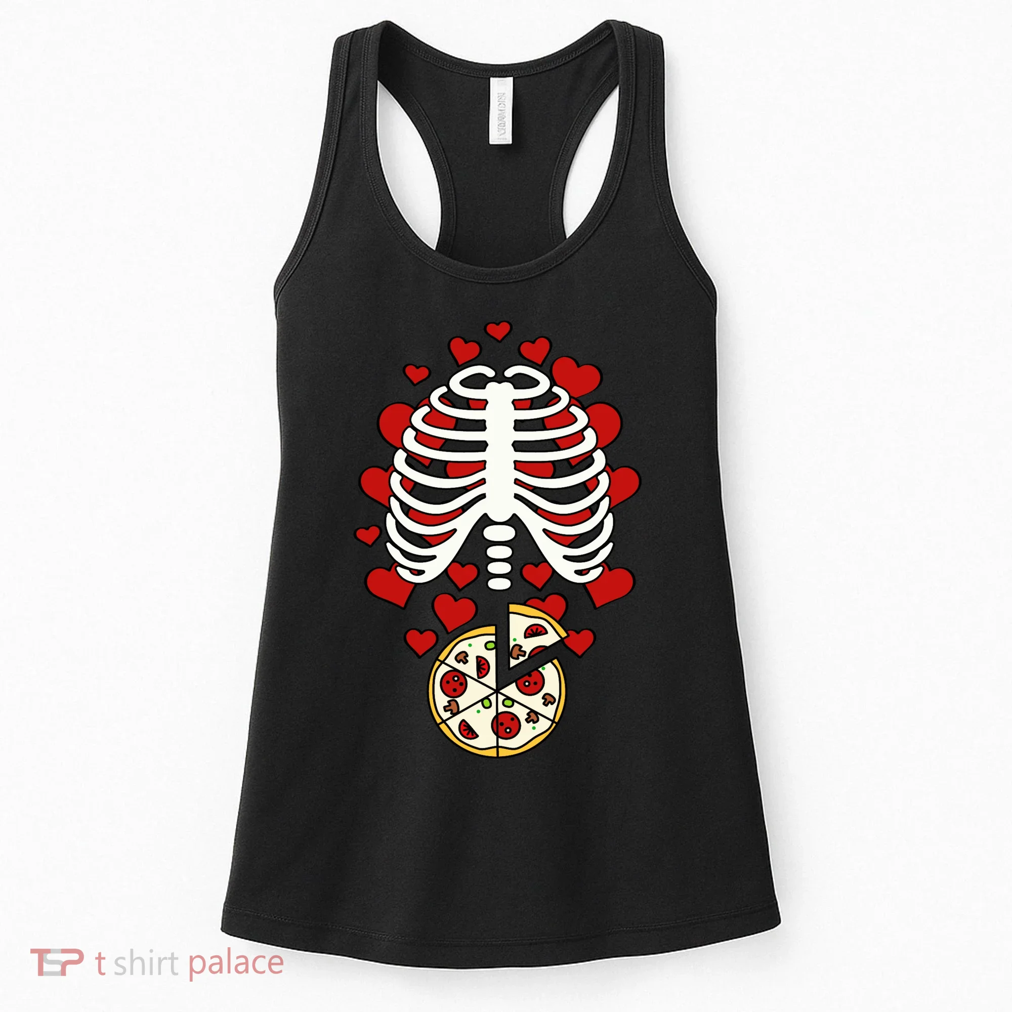Skeleton Pizza Rib Cage X-Ray Women's Tank Top