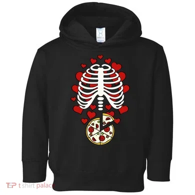 Skeleton Pizza Rib Cage X-Ray Toddler Hoodie