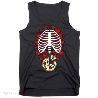 Skeleton Pizza Rib Cage X-Ray Tank Top