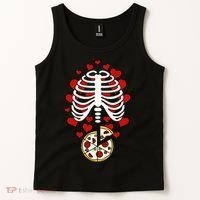 Skeleton Pizza Rib Cage X-Ray Tank Top thumb 2