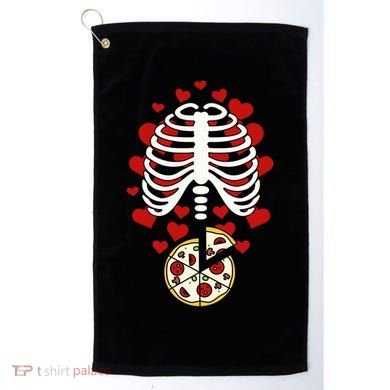 Skeleton Pizza Rib Cage X-Ray Golf Towel
