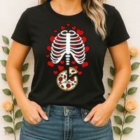 Skeleton Pizza Rib Cage X-Ray Women's T-Shirt thumb 2
