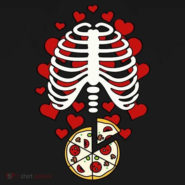 Skeleton Pizza Rib Cage X-Ray Women's T-Shirt