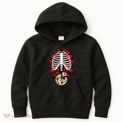 Skeleton Pizza Rib Cage X-Ray Kids Hoodie