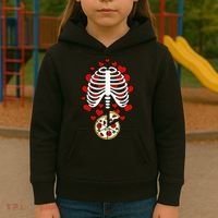 Skeleton Pizza Rib Cage X-Ray Kids Hoodie thumb 3