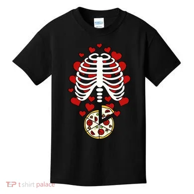 Skeleton Pizza Rib Cage X-Ray Kids T-Shirt