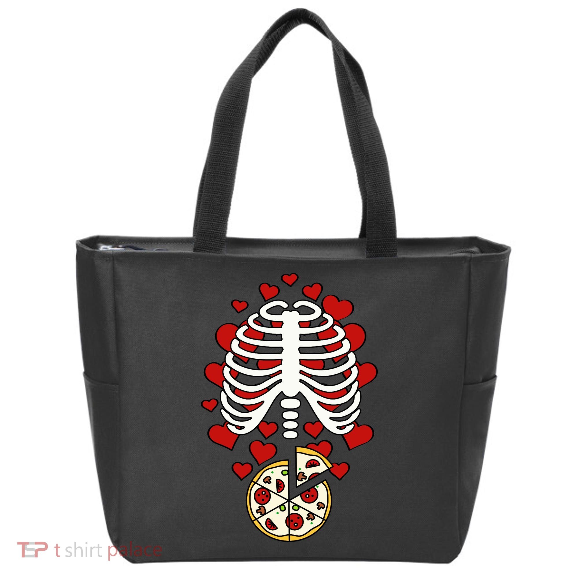 Skeleton Pizza Rib Cage X-Ray Tote Bag