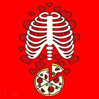 Skeleton Pizza Rib Cage X-Ray Santa Hat thumb 1