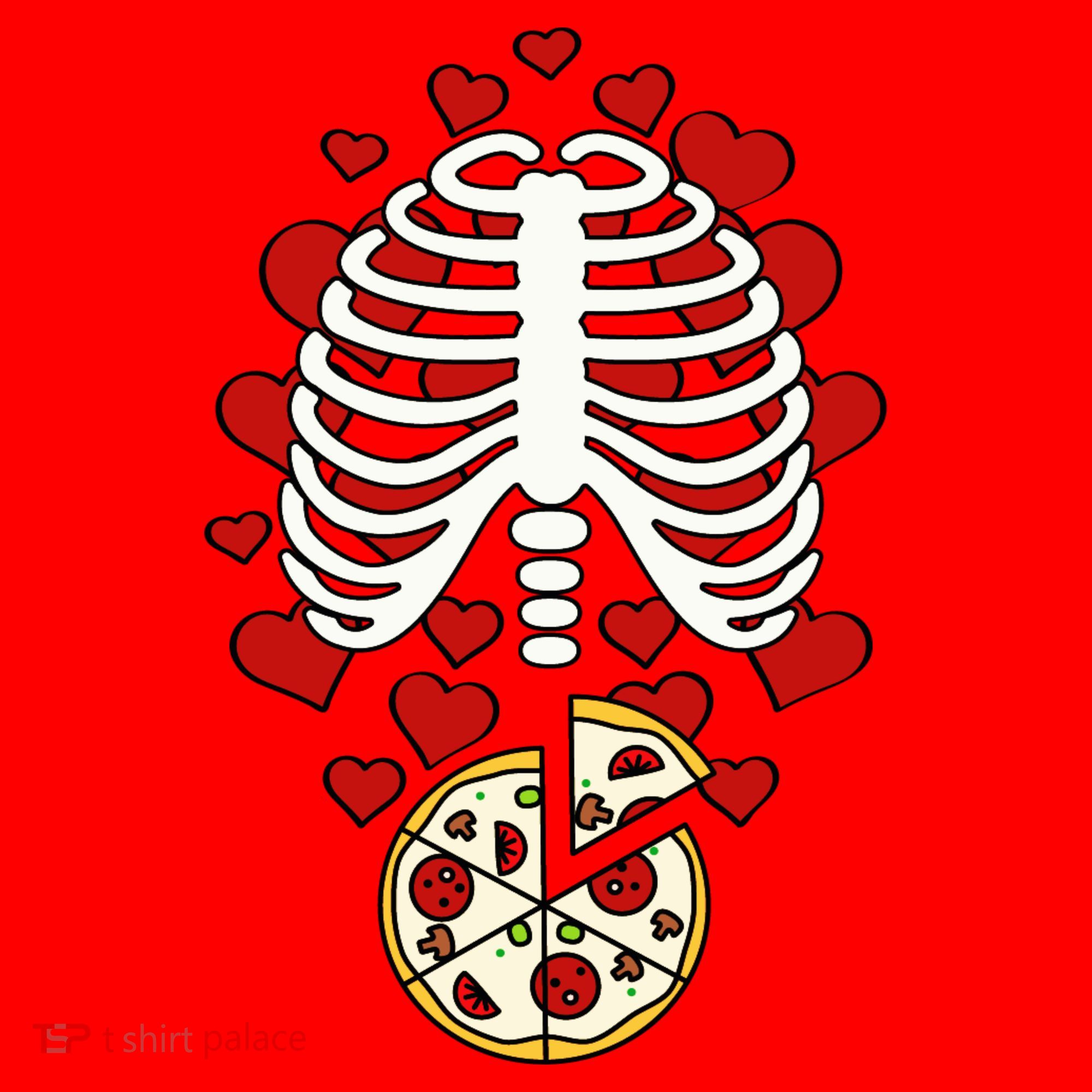 Skeleton Pizza Rib Cage X-Ray Santa Hat