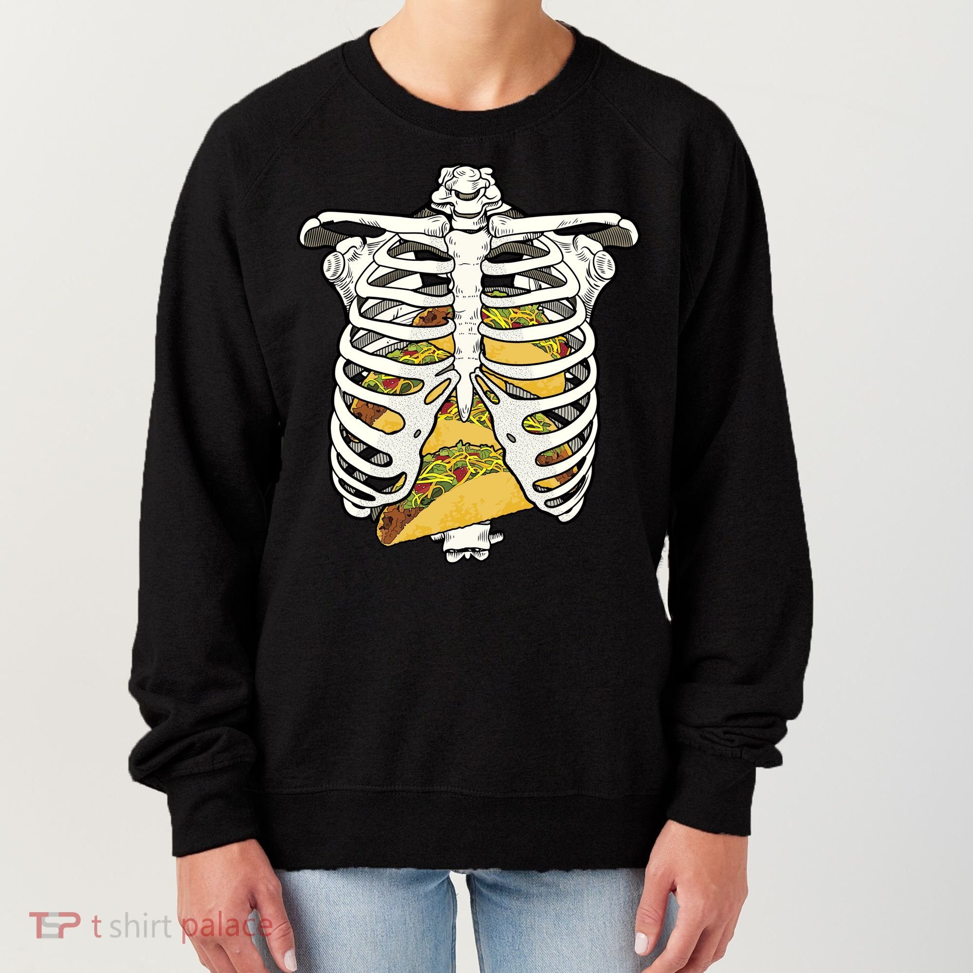 Skeleton Rib Cage Filled With Tacos Women's Sweatshirt