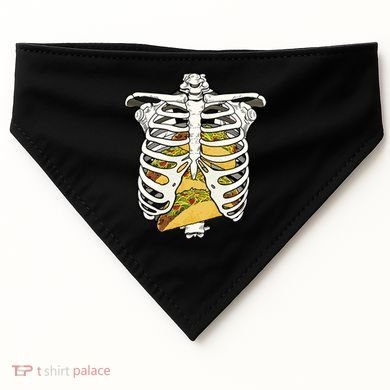 Skeleton Rib Cage Filled With Tacos USA-Made Doggie Bandana