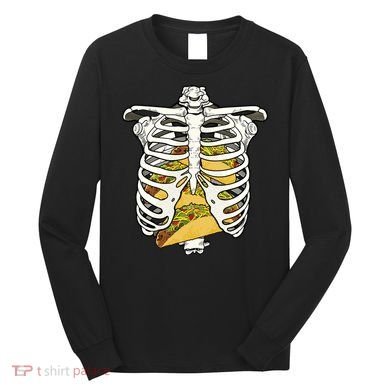 Skeleton Rib Cage Filled With Tacos Long Sleeve Shirt