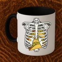 Skeleton Rib Cage Filled With Tacos Coffee Mug thumb 2