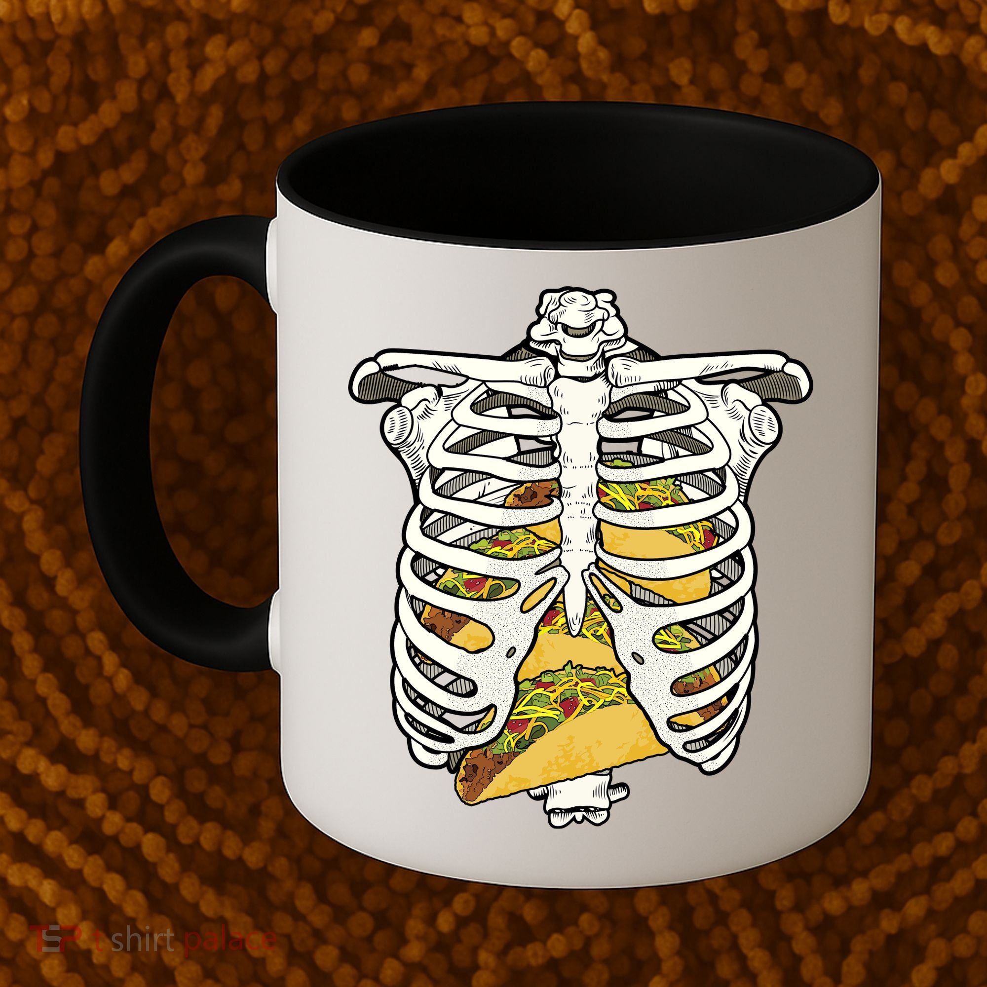 Skeleton Rib Cage Filled With Tacos Coffee Mug