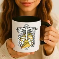 Skeleton Rib Cage Filled With Tacos Coffee Mug thumb 3