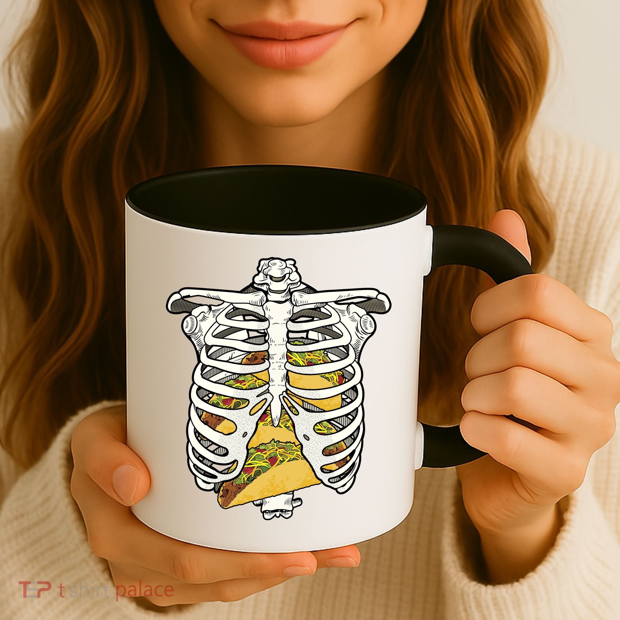 Skeleton Rib Cage Filled With Tacos Coffee Mug