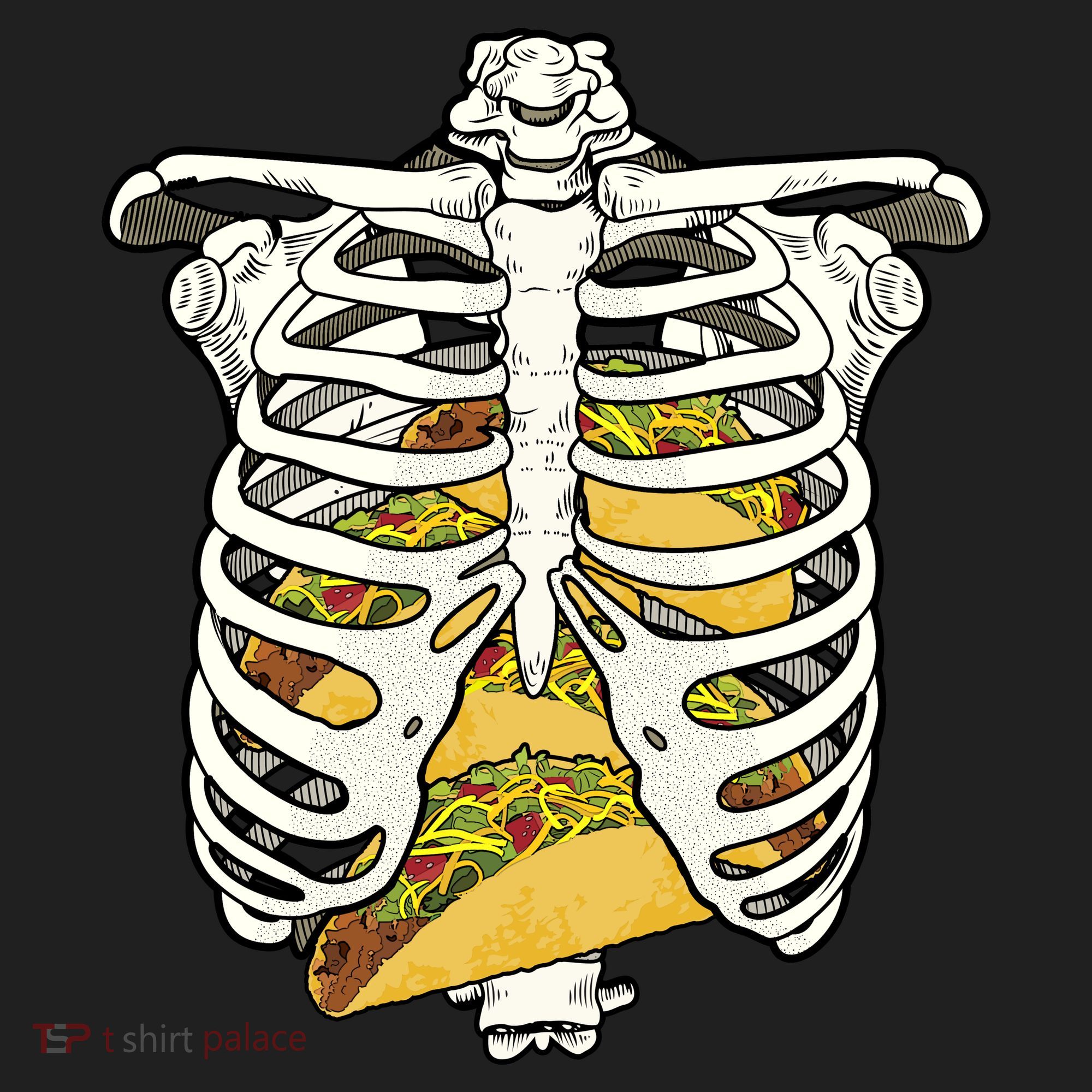 Skeleton Rib Cage Filled With Tacos Beanie