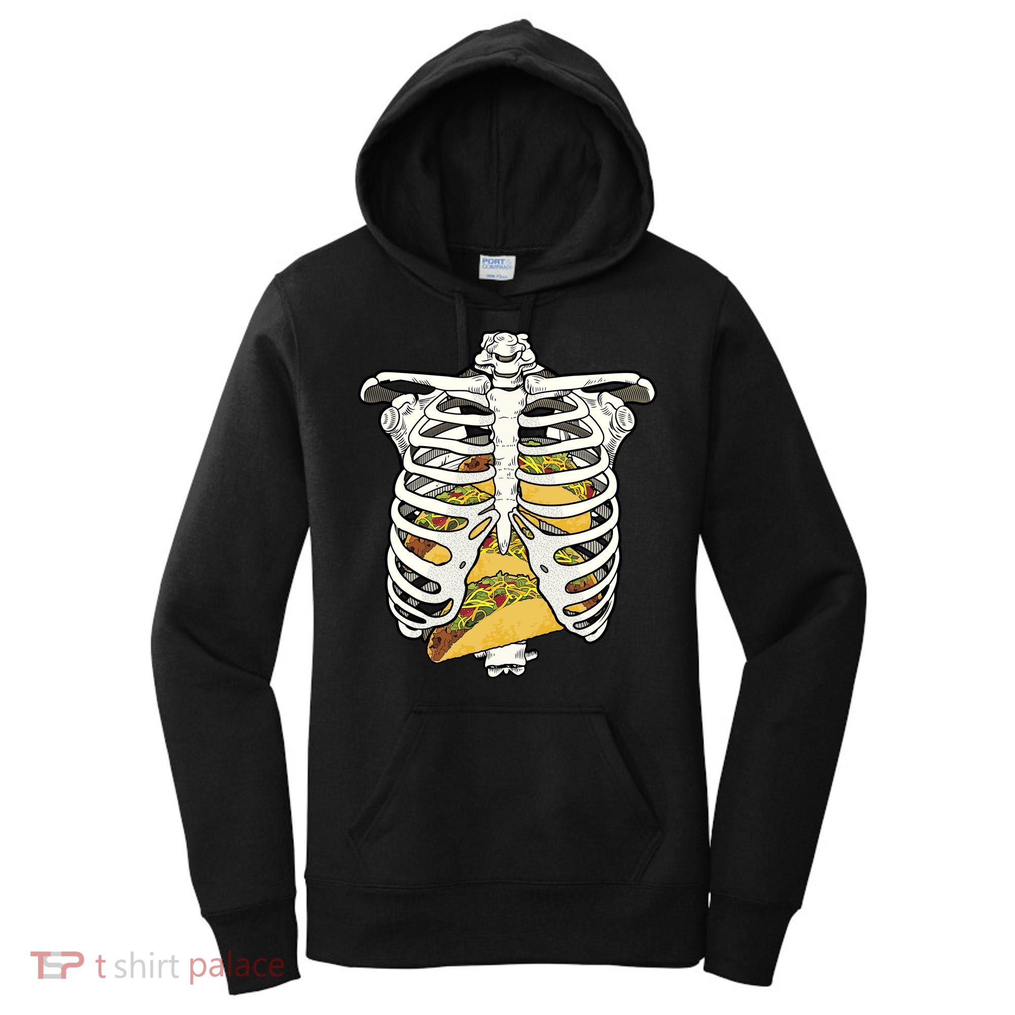 Skeleton Rib Cage Filled With Tacos Women's Hoodie