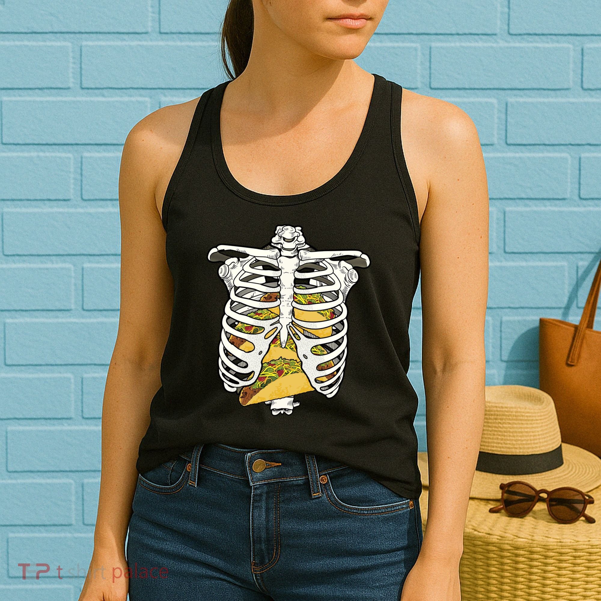 Skeleton Rib Cage Filled With Tacos Women's Tank Top