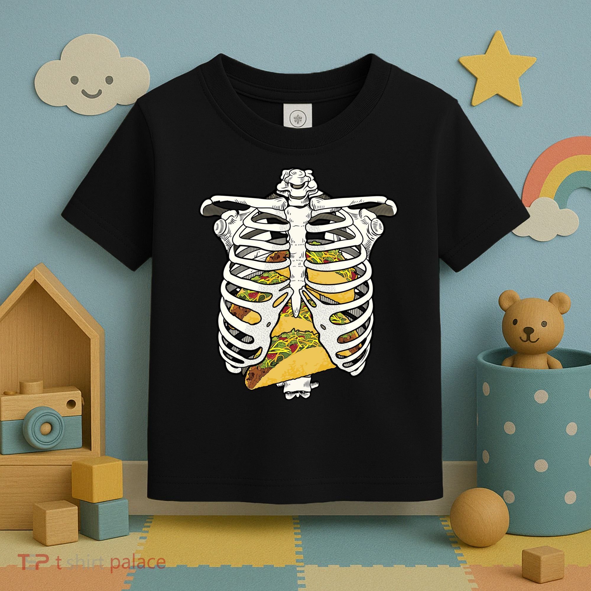 Skeleton Rib Cage Filled With Tacos Toddler T-Shirt