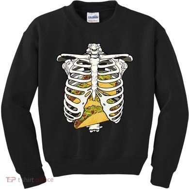 Skeleton Rib Cage Filled With Tacos Kids Sweatshirt