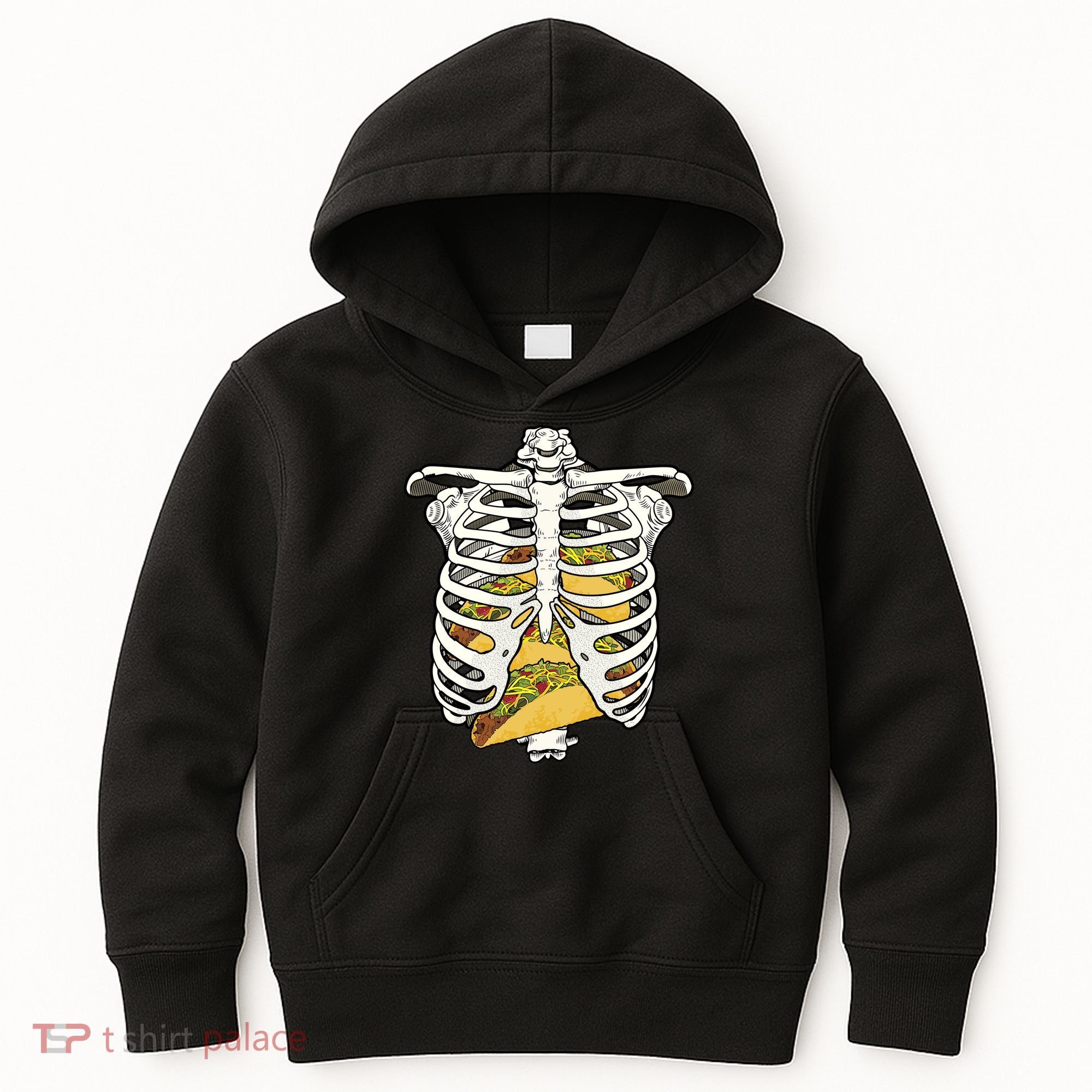 Skeleton Rib Cage Filled With Tacos Kids Hoodie
