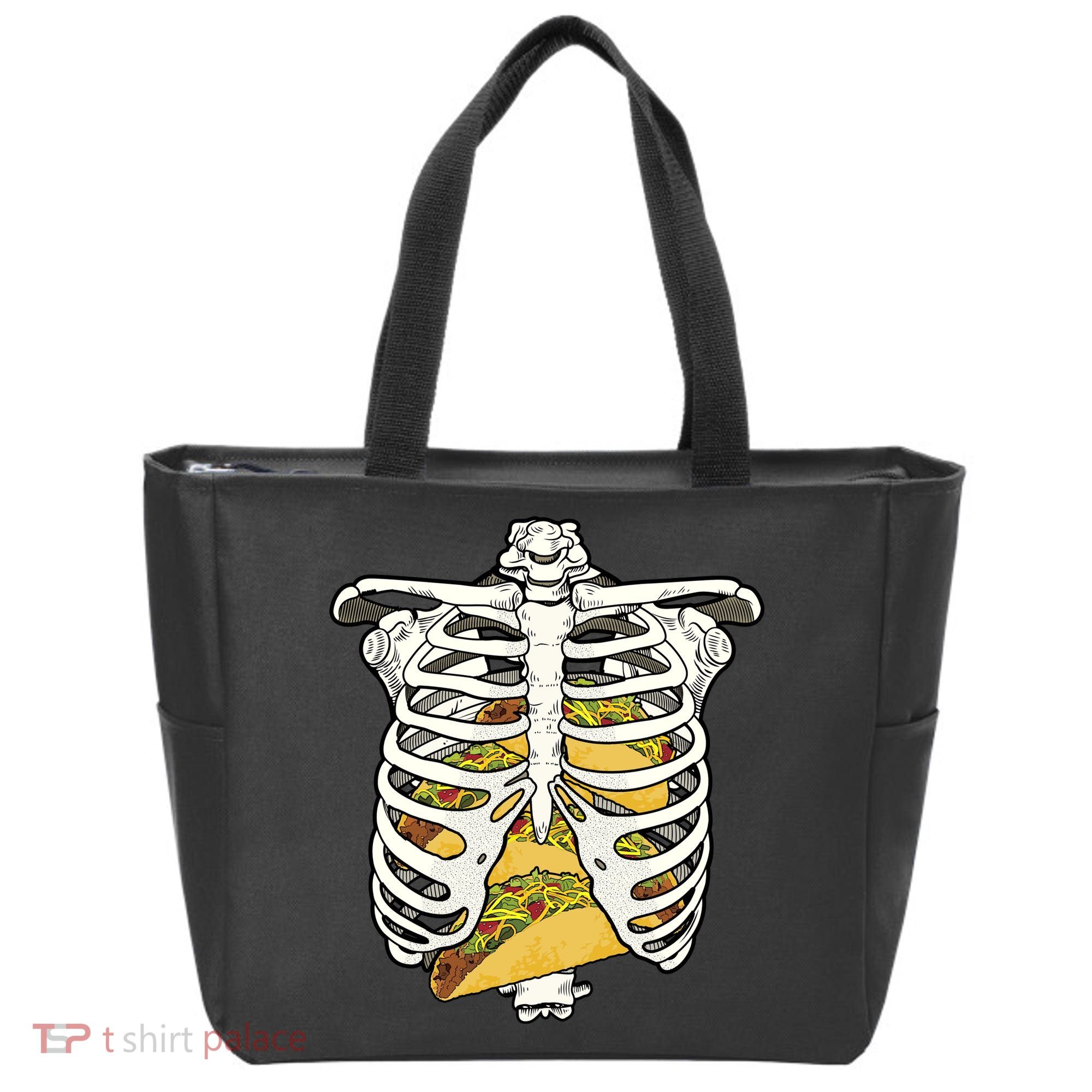 Skeleton Rib Cage Filled With Tacos Tote Bag