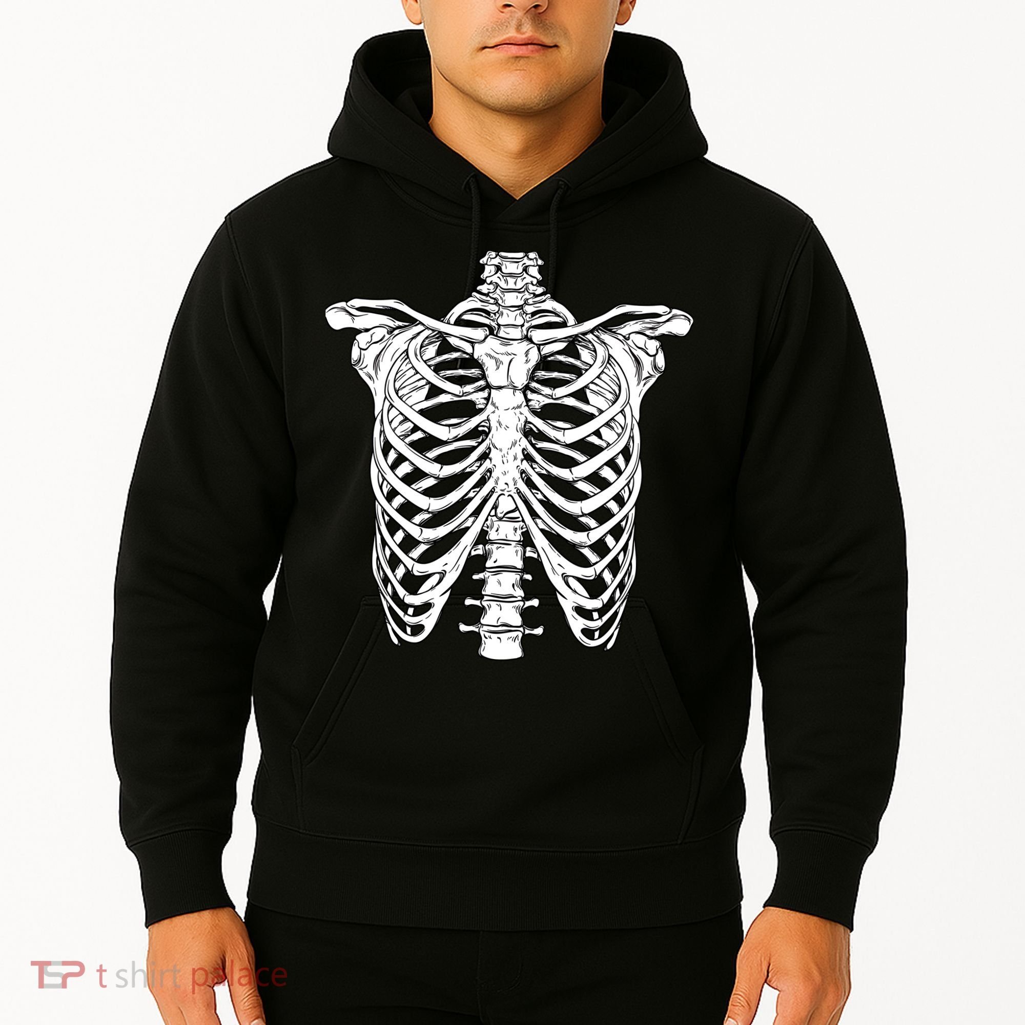 Skeleton Rib Cage Scary Halloween Costume Hoodie