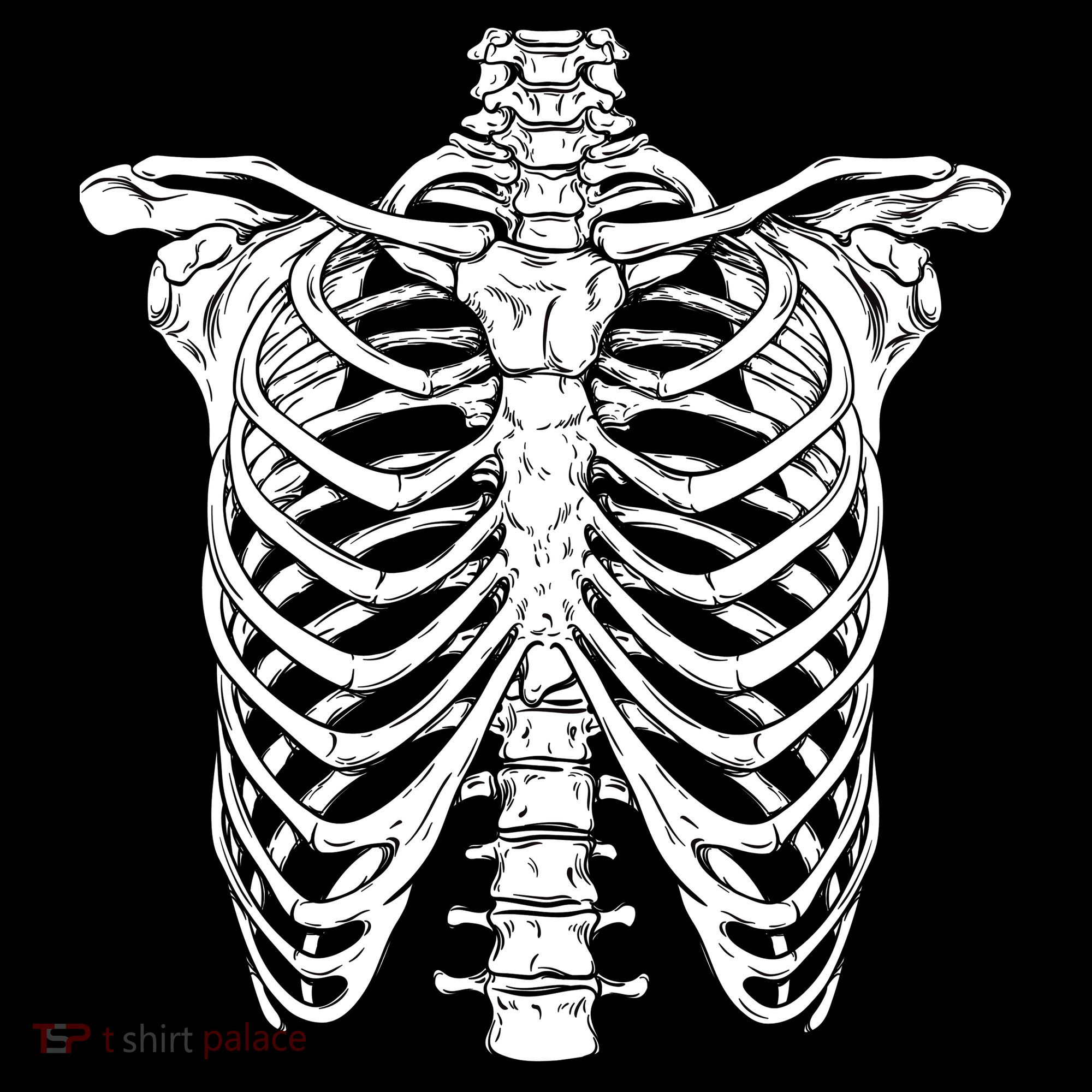 Skeleton Rib Cage Scary Halloween Costume Apron