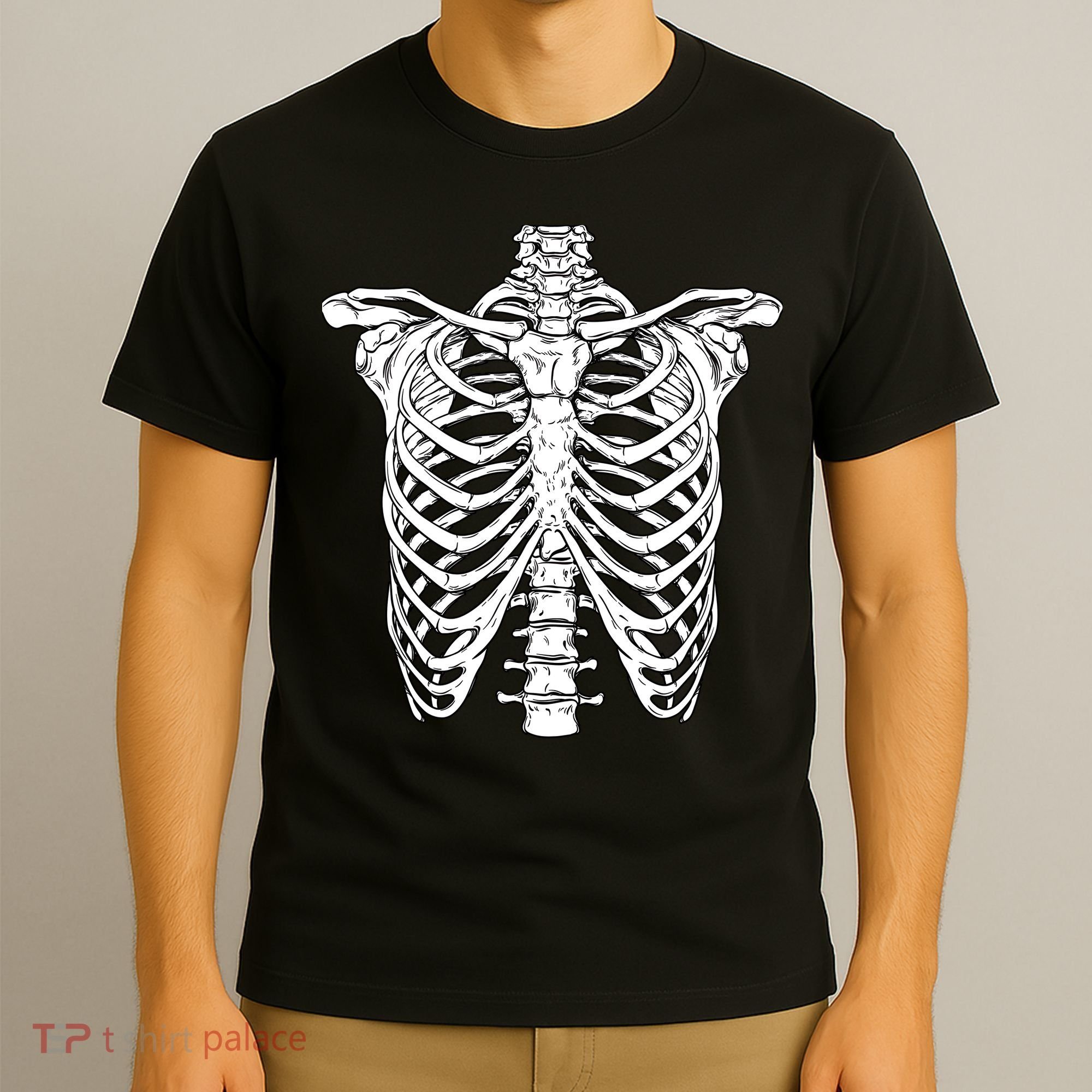 Skeleton Rib Cage Scary Halloween Costume T-Shirt