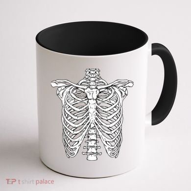 Skeleton Rib Cage Scary Halloween Costume Coffee Mug back