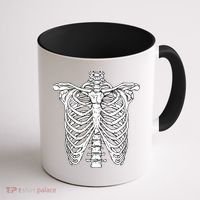 Skeleton Rib Cage Scary Halloween Costume Coffee Mug thumb 1