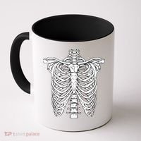 Skeleton Rib Cage Scary Halloween Costume Coffee Mug thumb 0