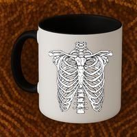 Skeleton Rib Cage Scary Halloween Costume Coffee Mug thumb 2