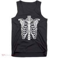 Skeleton Rib Cage Scary Halloween Costume Tank Top thumb 0