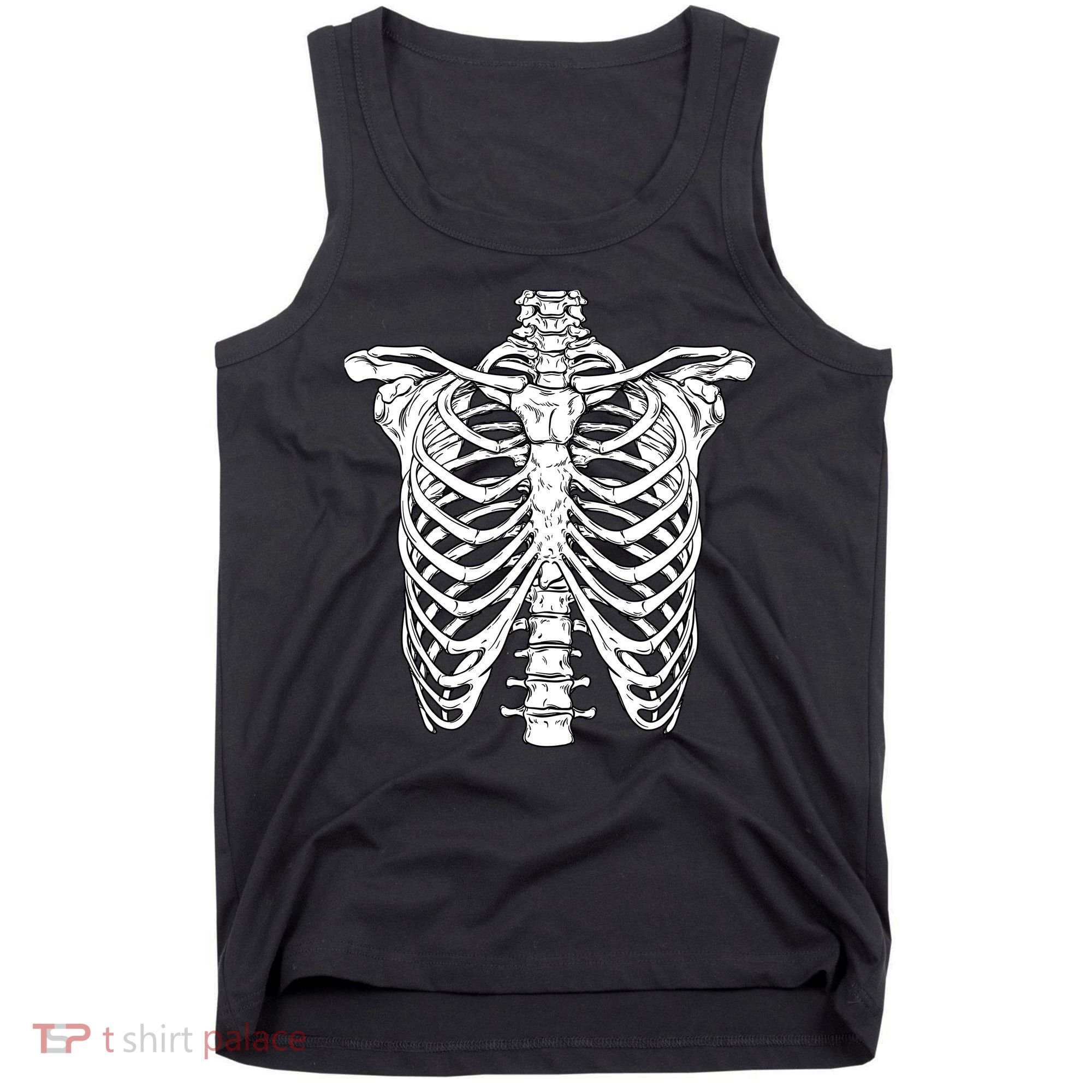 Skeleton Rib Cage Scary Halloween Costume Tank Top
