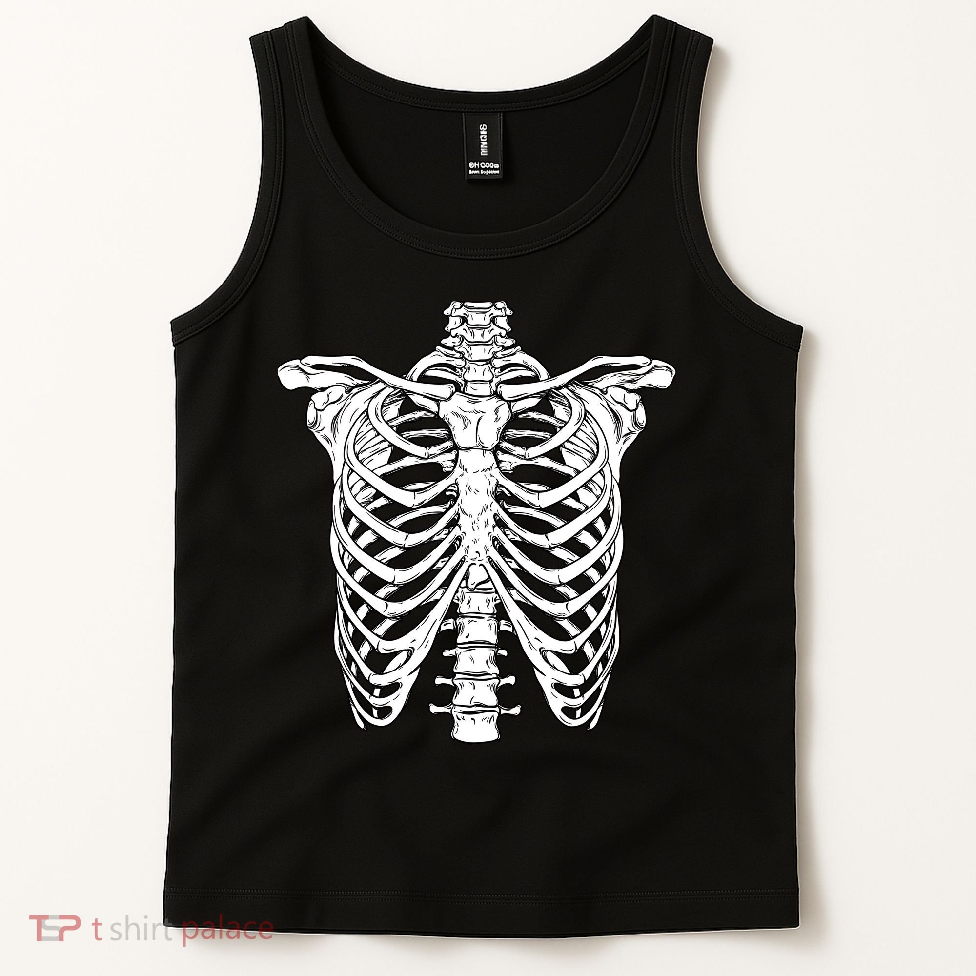 Skeleton Rib Cage Scary Halloween Costume Tank Top