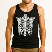 Skeleton Rib Cage Scary Halloween Costume Tank Top thumb 3