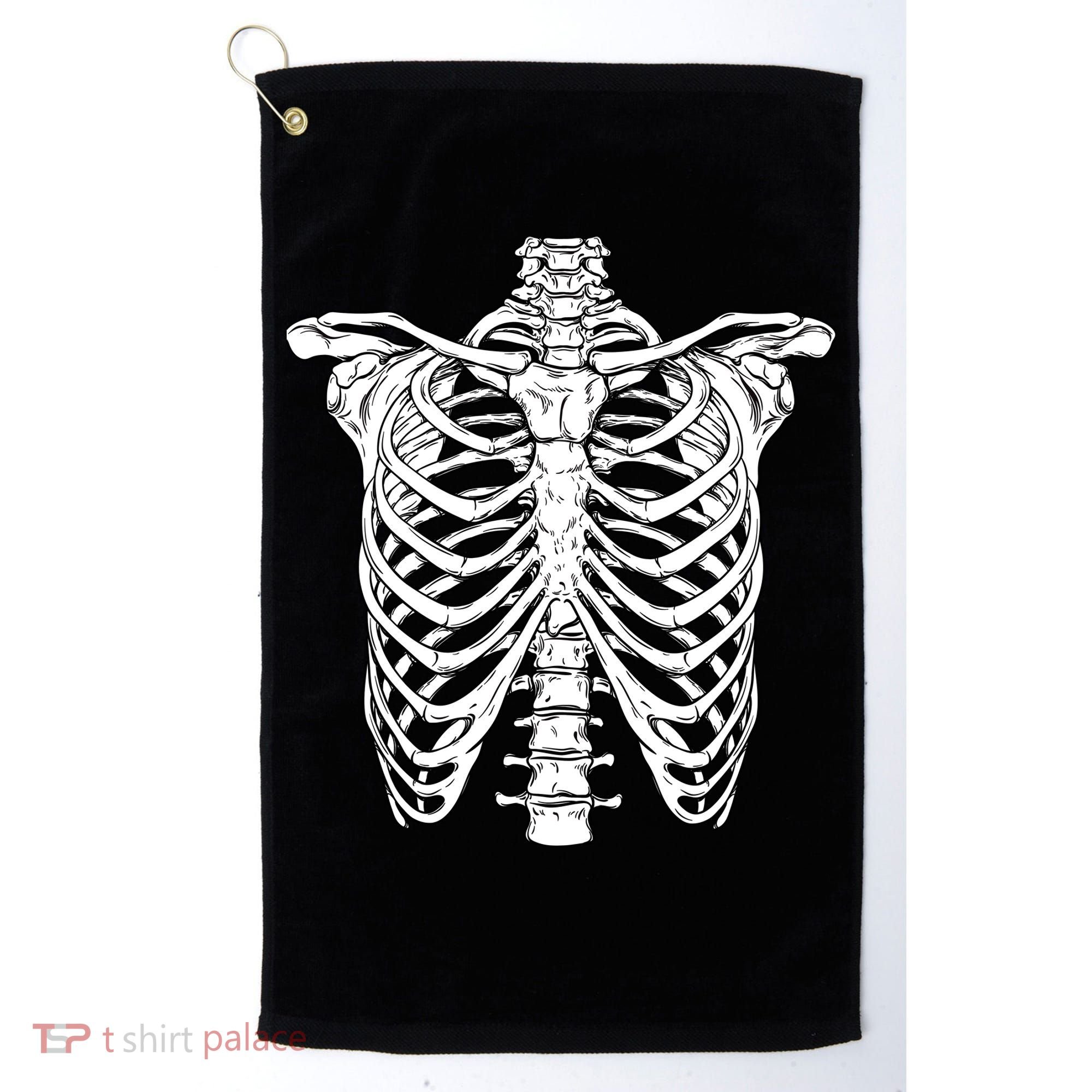 Skeleton Rib Cage Scary Halloween Costume Golf Towel