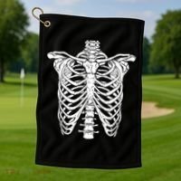 Skeleton Rib Cage Scary Halloween Costume Golf Towel thumb 1